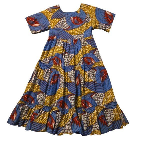 Art To Wear Artsy Maxi Dress Small Thick Cotton Fall School Tiered Ruffle Modest - Picture 1 of 6